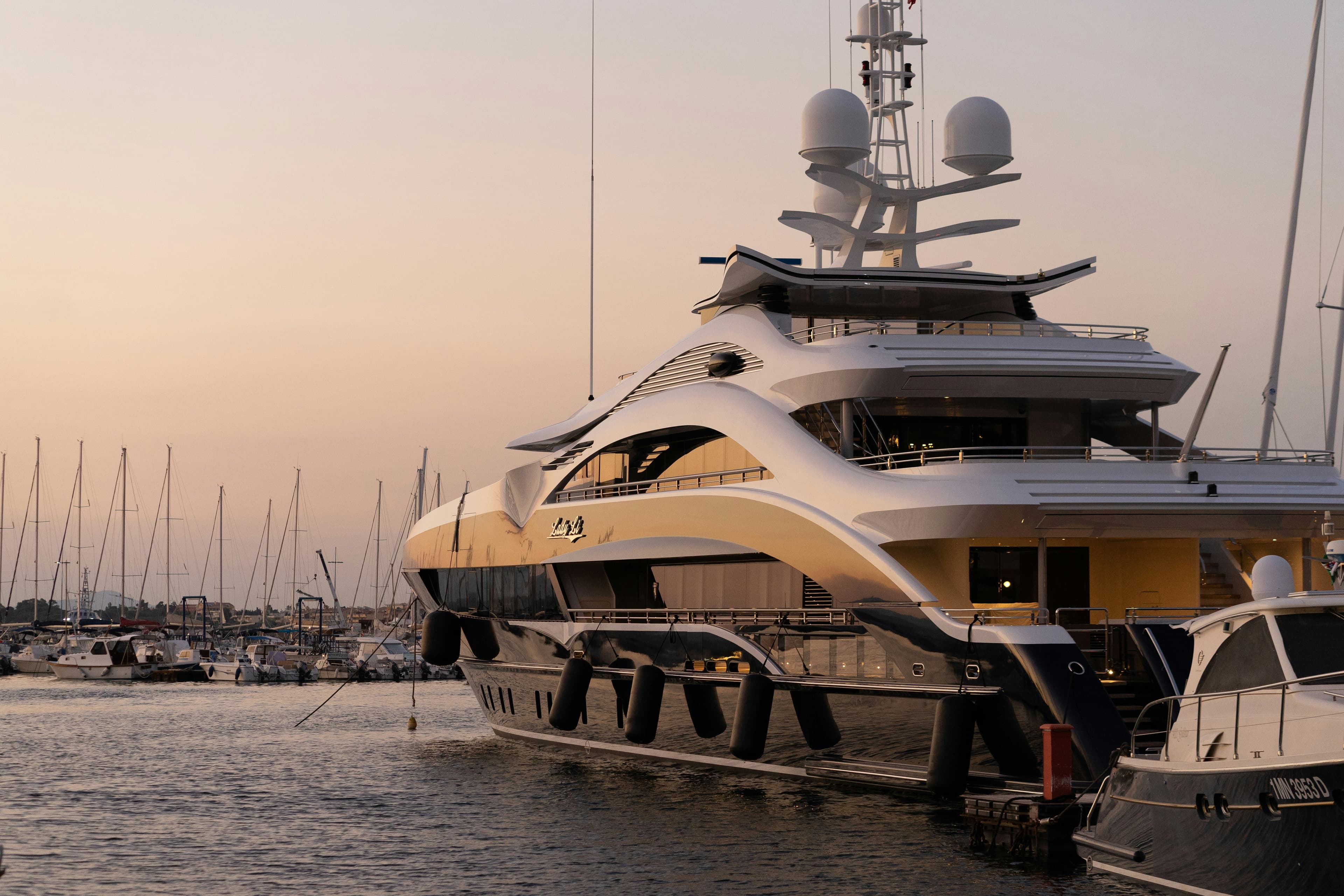 Sleek yacht navigating open water