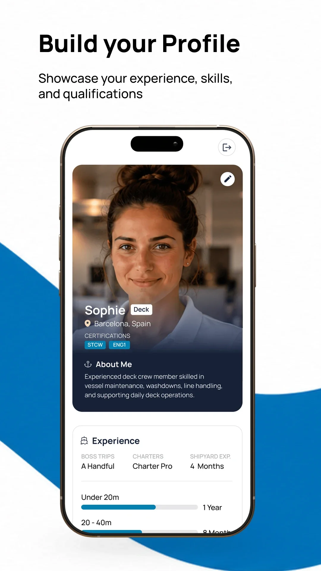 Graftrz — Build Your Profile screen showing dayworker experience and certifications