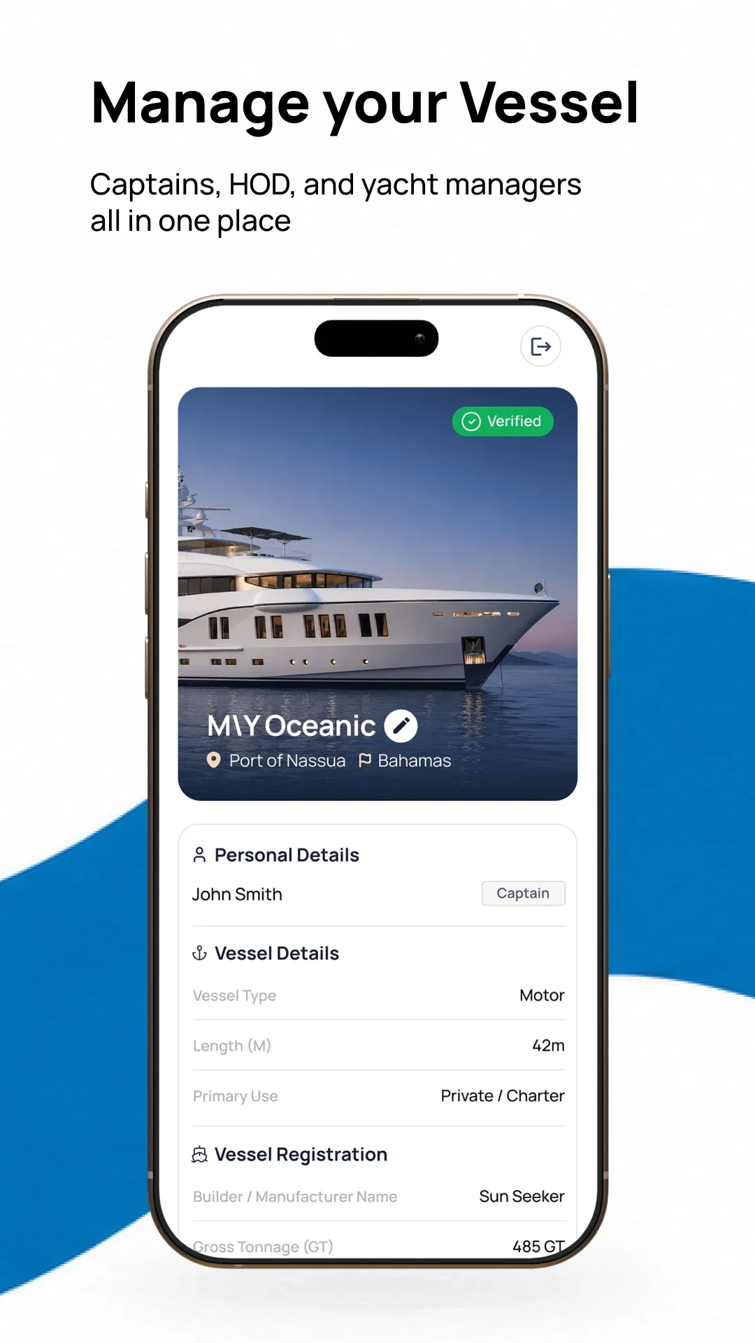 Graftrz — Manage Your Vessel screen showing vessel details and applicant list